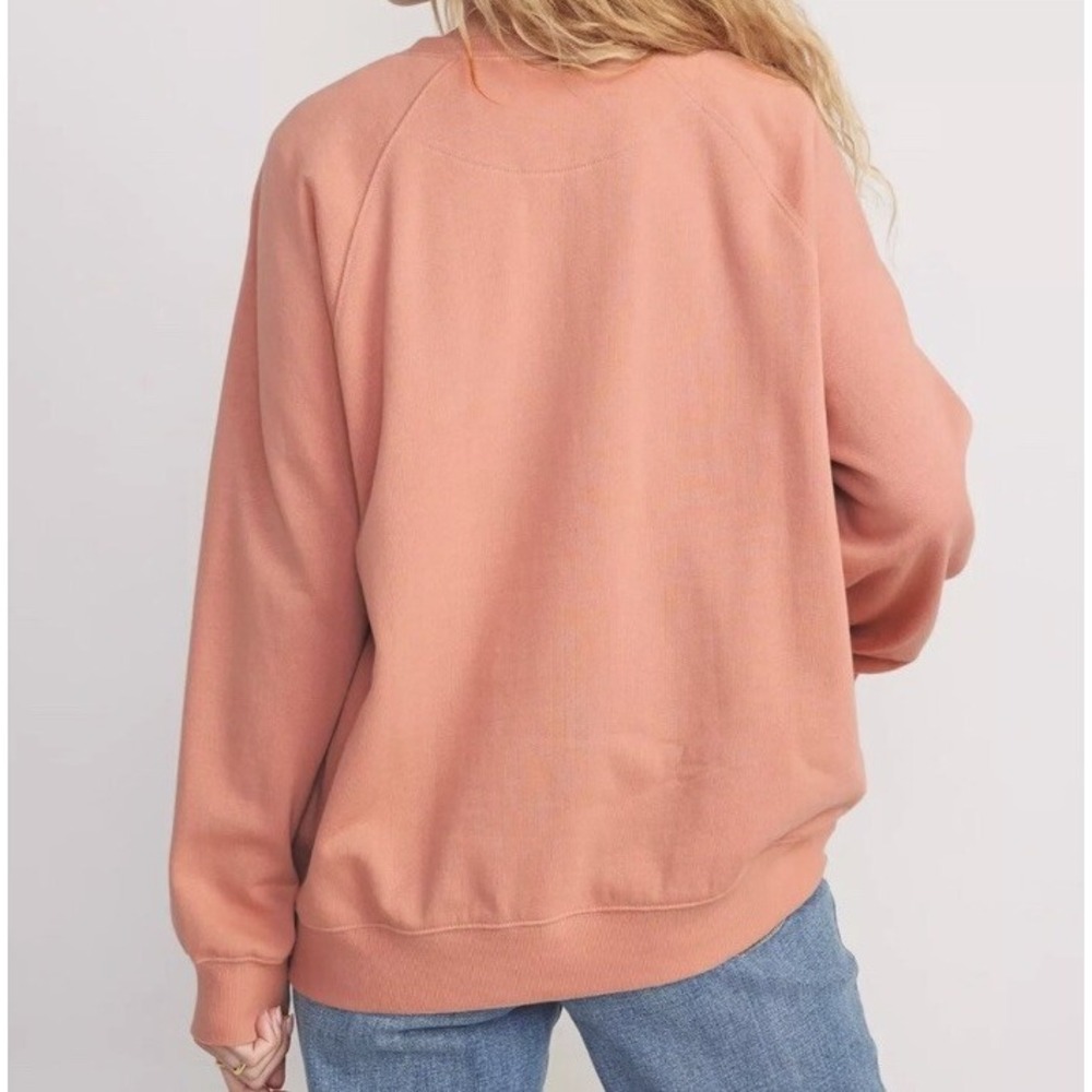 Old Navy SoComfy Oversized Sweatshirt Peach Pink Relaxed Fit Pullover Medium - Picture 2 of 6